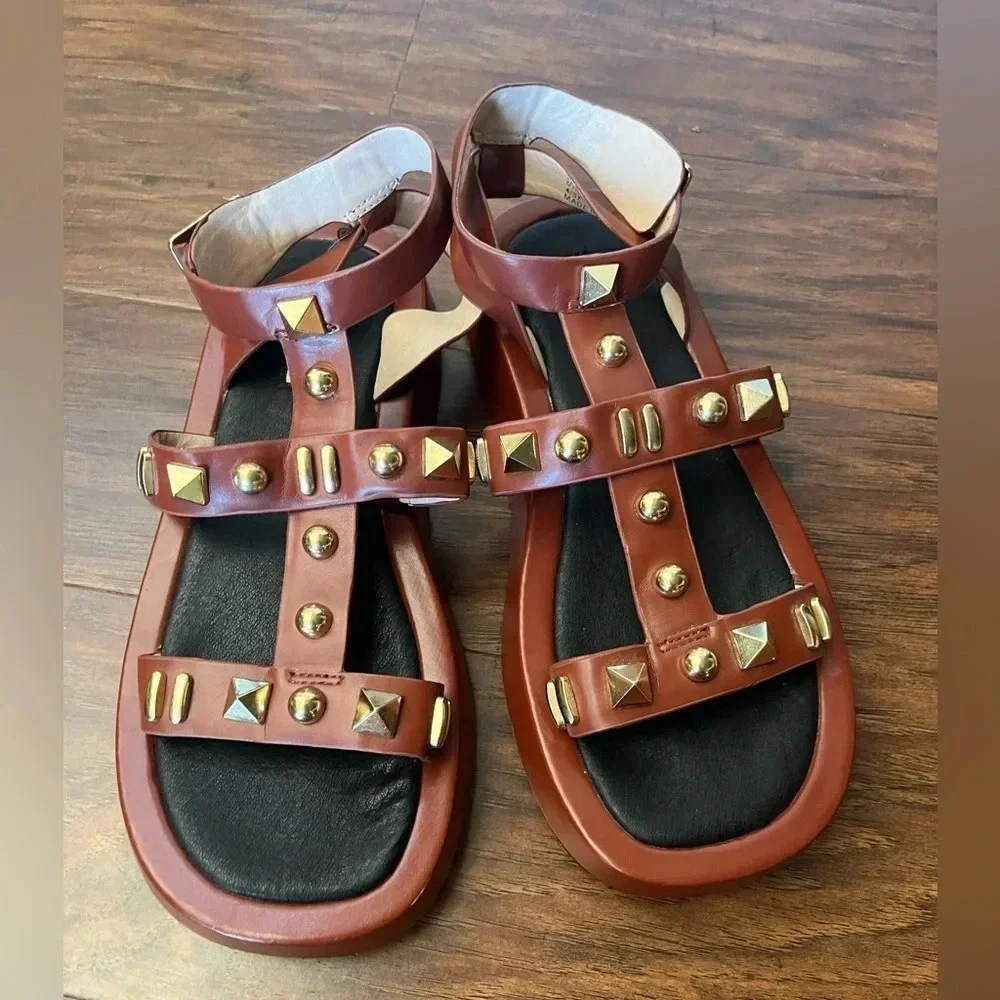 Brown Gladiator Sandals by Ruver Island Size 7-Like New